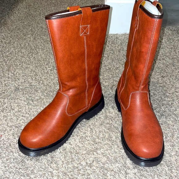 Outdoor Faux Leather Brown Boots - Picture 10 of 15